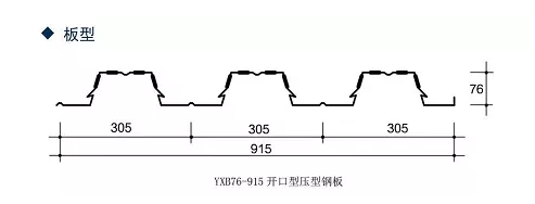 YXB76-305-915开口型压型钢板
