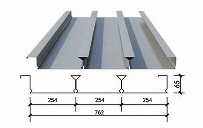 YXB65-254-762(B)-0.8厚楼承板
