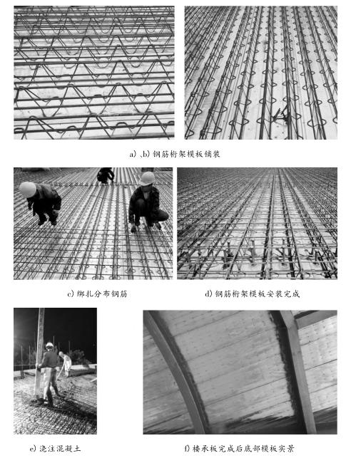 钢筋桁架楼承板主要施工工序现场图