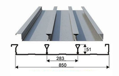 YXB51-283-850(B)-1.0厚镀锌楼承板